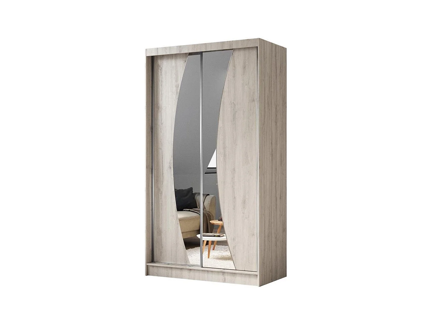 ARMOIRE A PORTES FERMÉES Vox 120/216/61 chêne Sonoma avec miroir et tiroirs