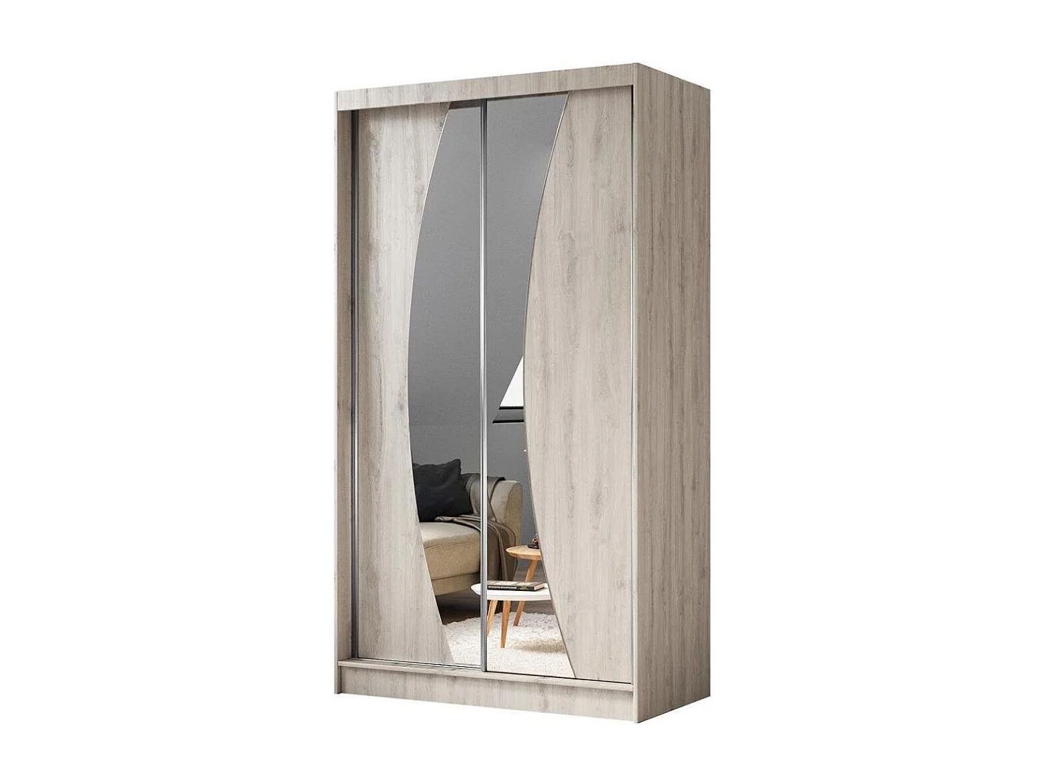 ARMOIRE A PORTES FERMÉES Vox 120/216/61 chêne Sonoma avec miroir et tiroirs