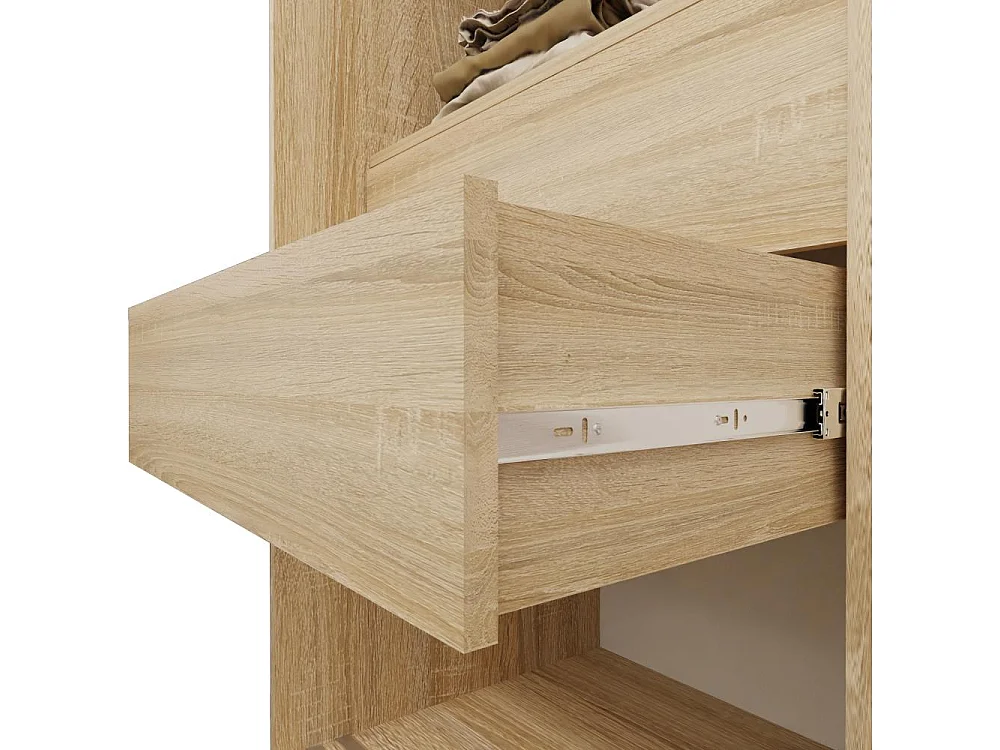 ARMOIRE A PORTES FERMÉES Vox 120/216/61 chêne Sonoma avec miroir et tiroirs