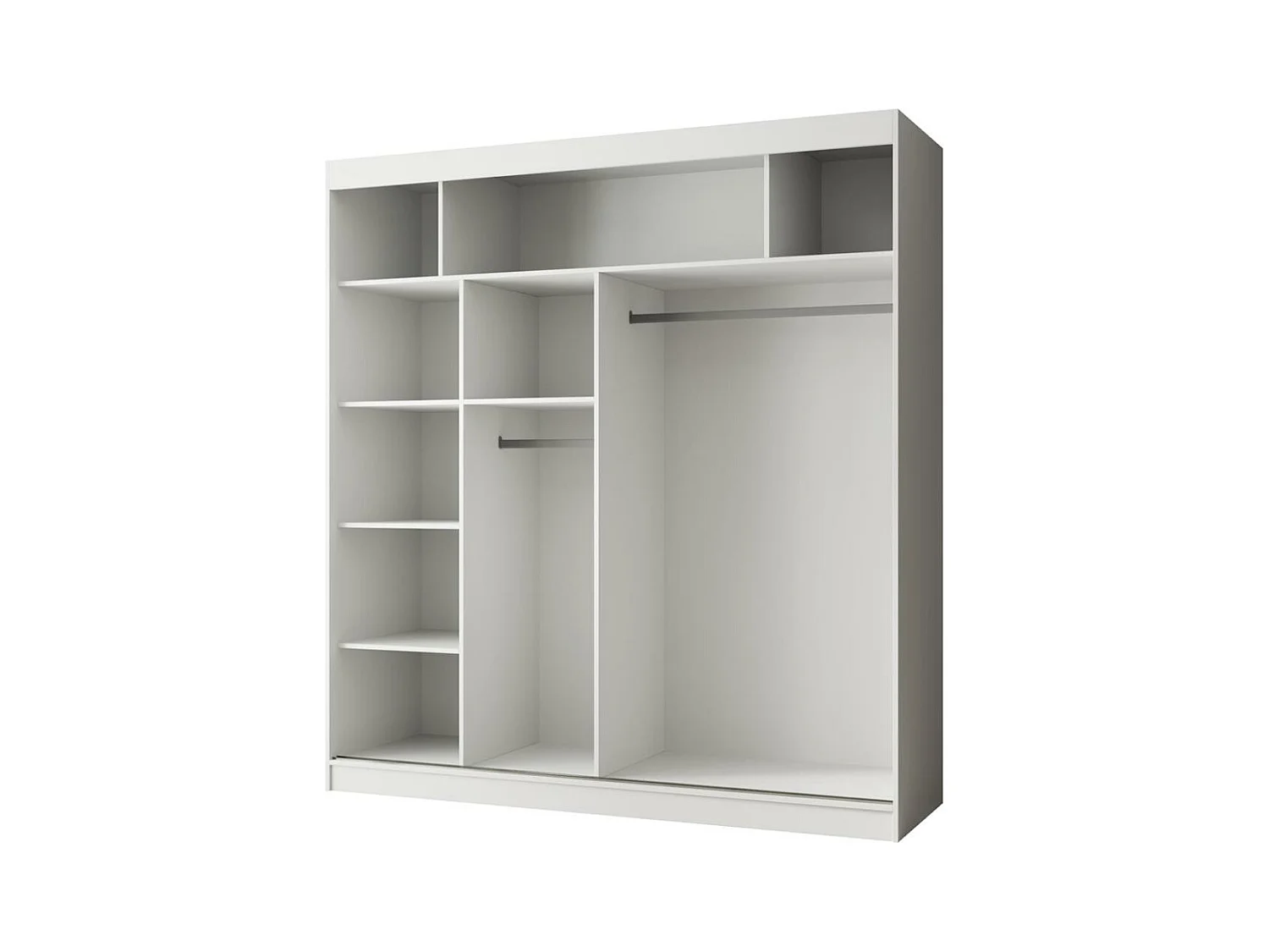 ARMOIRE A PORTES FERMÉES Paco 200/215/61 2 portes blanc avec miroir