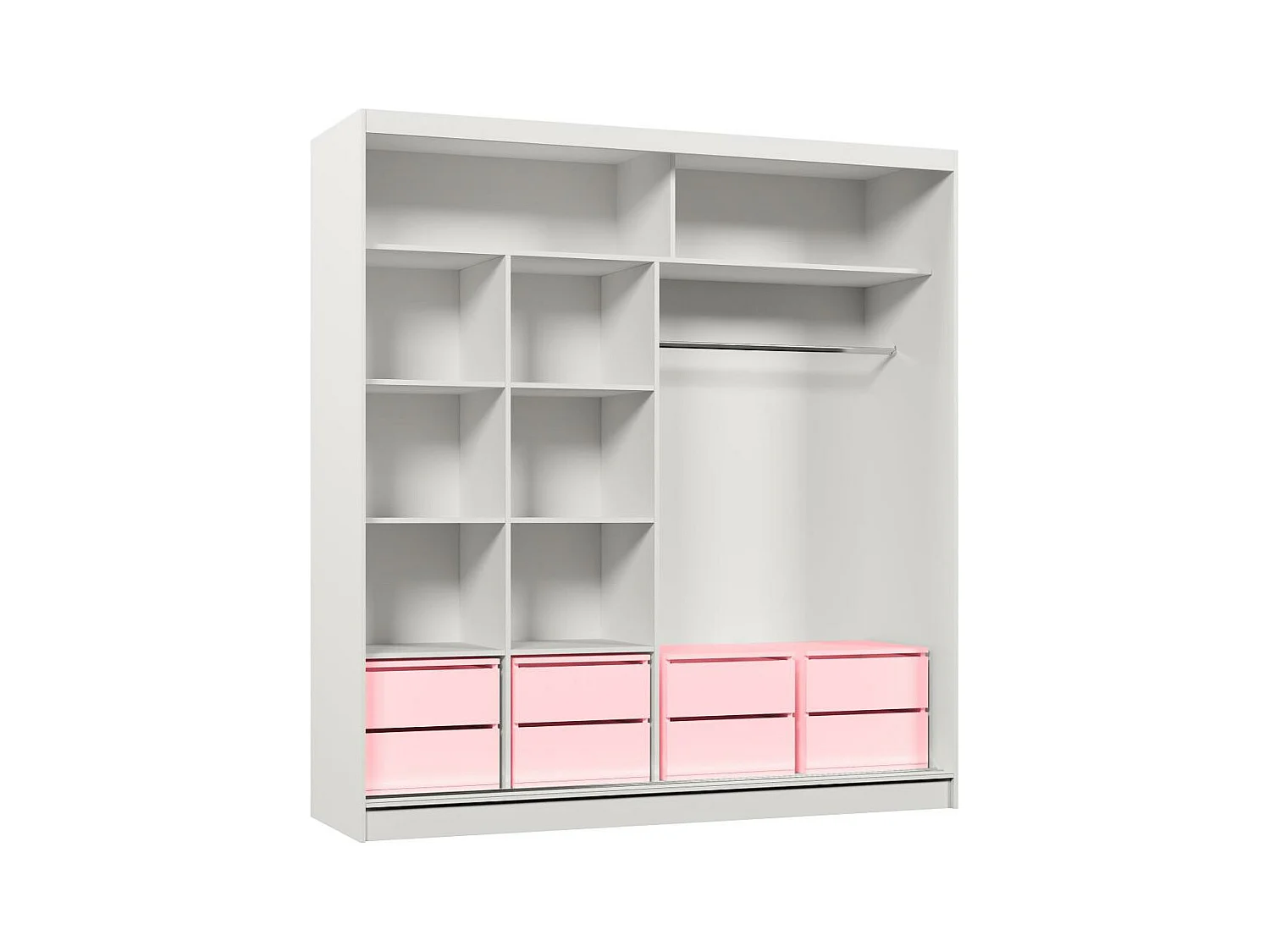 ARMOIRE À PORTES FERMÉES Gaja 200/216/61 graphite avec miroir et blocs-tiroirs