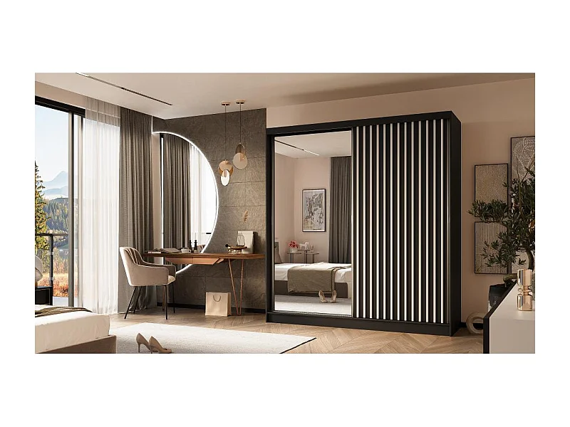 ARMOIRE A PORTES FERMÉES Helix 200/216/61 noir+blanc