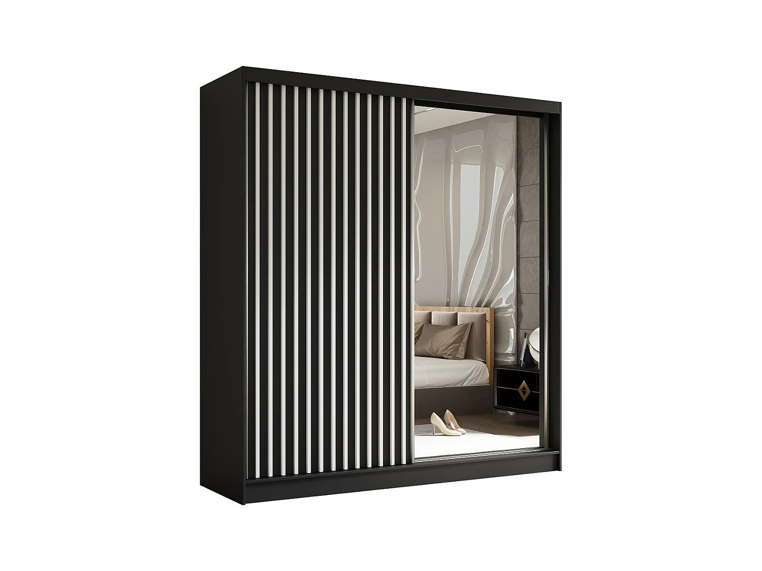 ARMOIRE A PORTES FERMÉES Helix 200/216/61 noir+blanc