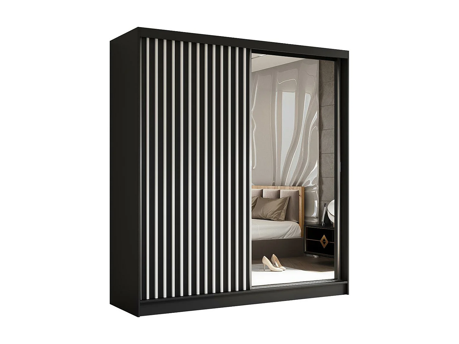 ARMOIRE A PORTES FERMÉES Helix 200/216/61 noir+blanc