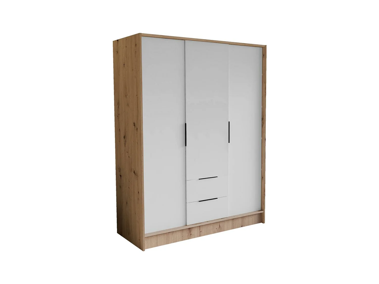 ARMOIRE A PORTES TOURNANTES Niko 150/51/200 cm chêne artisan+blanc