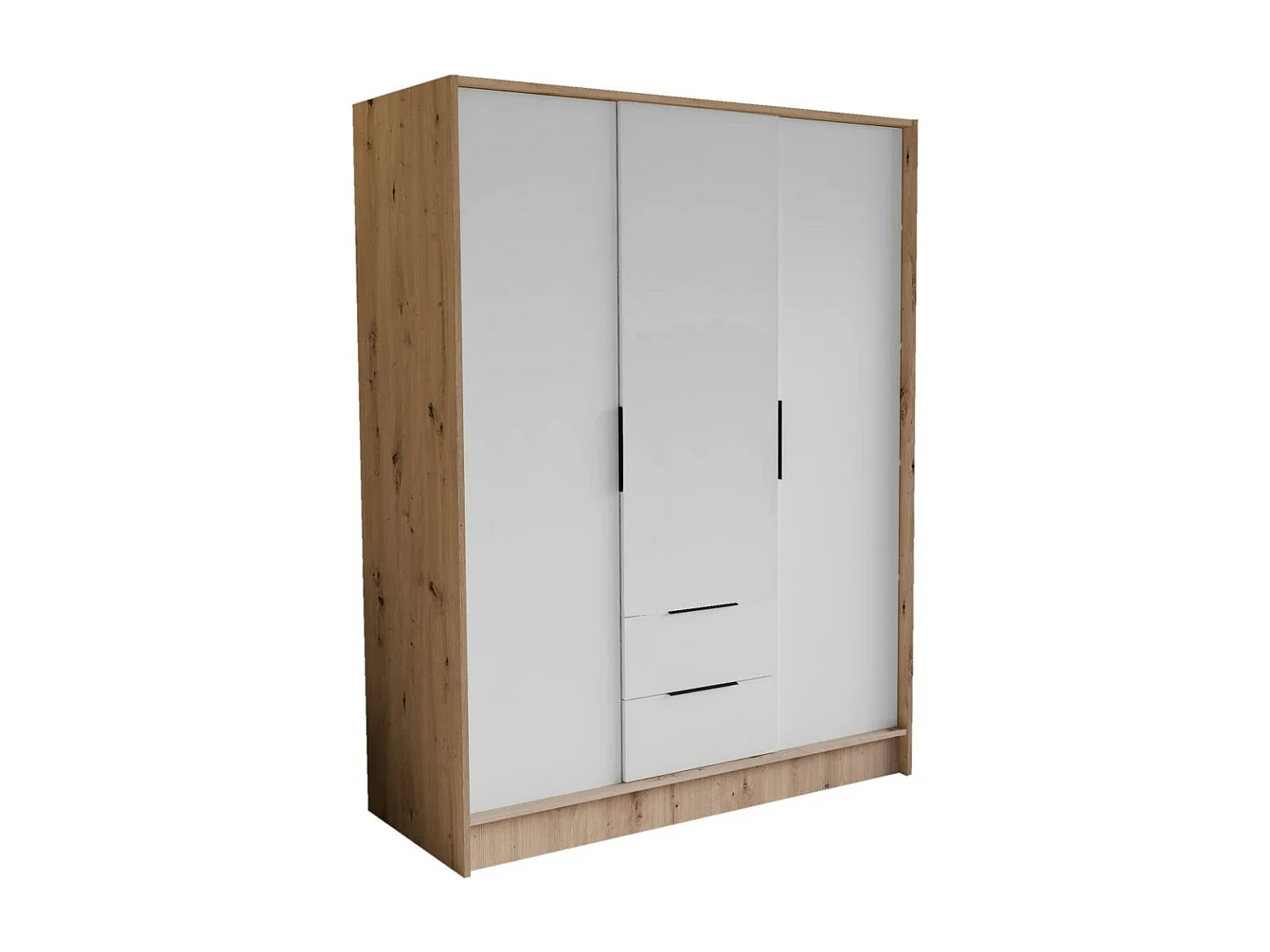 ARMOIRE A PORTES TOURNANTES Niko 150/51/200 cm chêne artisan+blanc