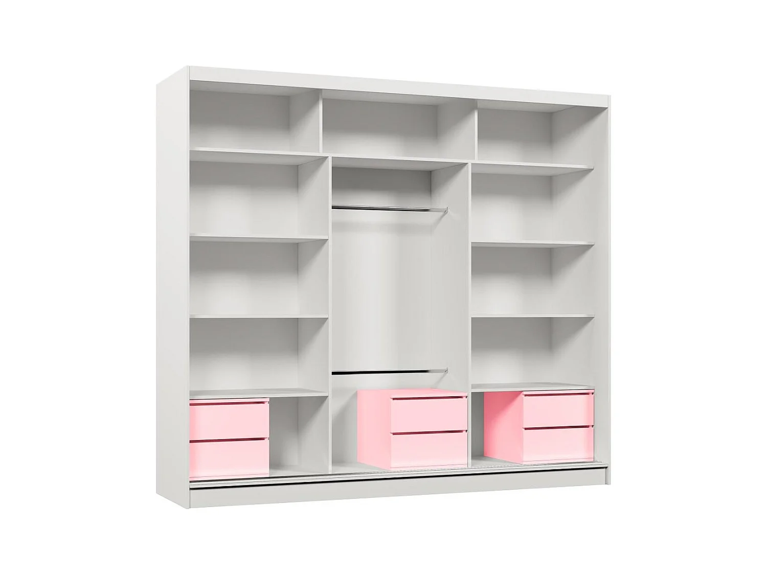 SCHWEBETÜRENSCHRANK Gaja 240/216/61 graphit mit Spiegel und Schubladeneinsätze