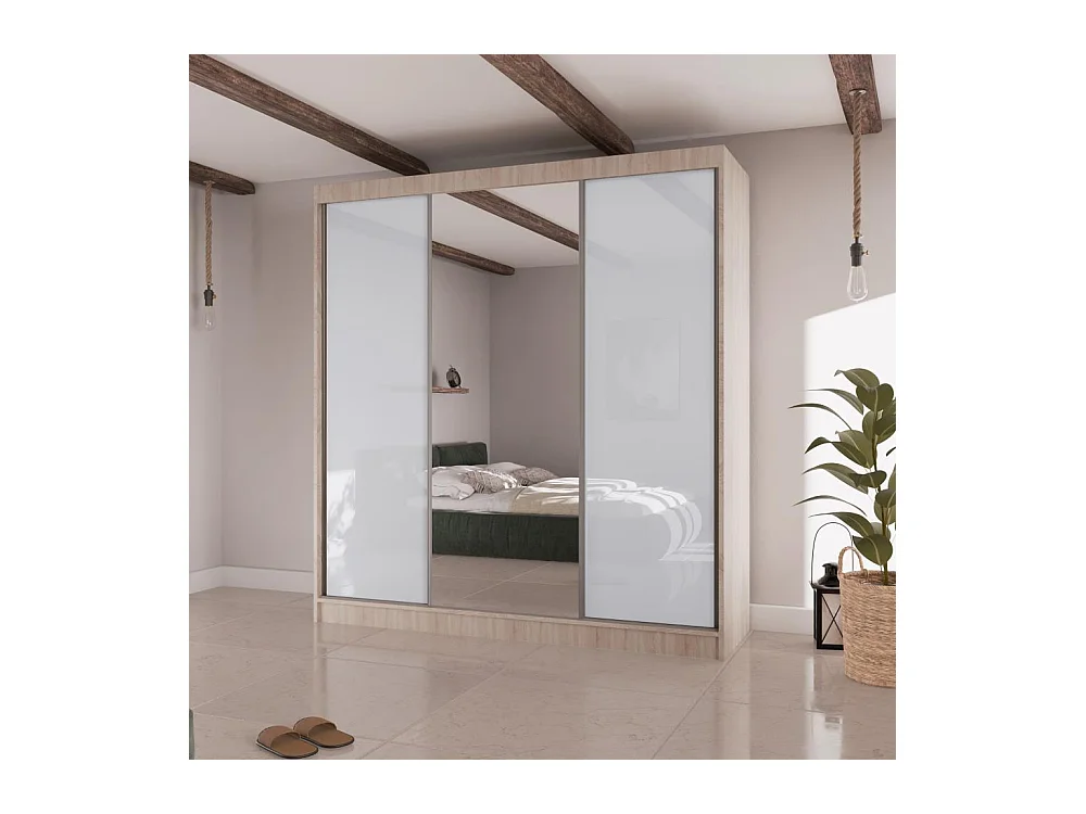 SCHWEBETÜRENSCHRANK Velis II 200/61/215 eiche sonoma+weiß