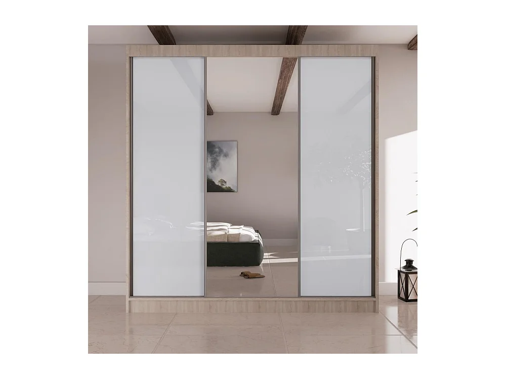 SCHWEBETÜRENSCHRANK Velis II 200/61/215 eiche sonoma+weiß