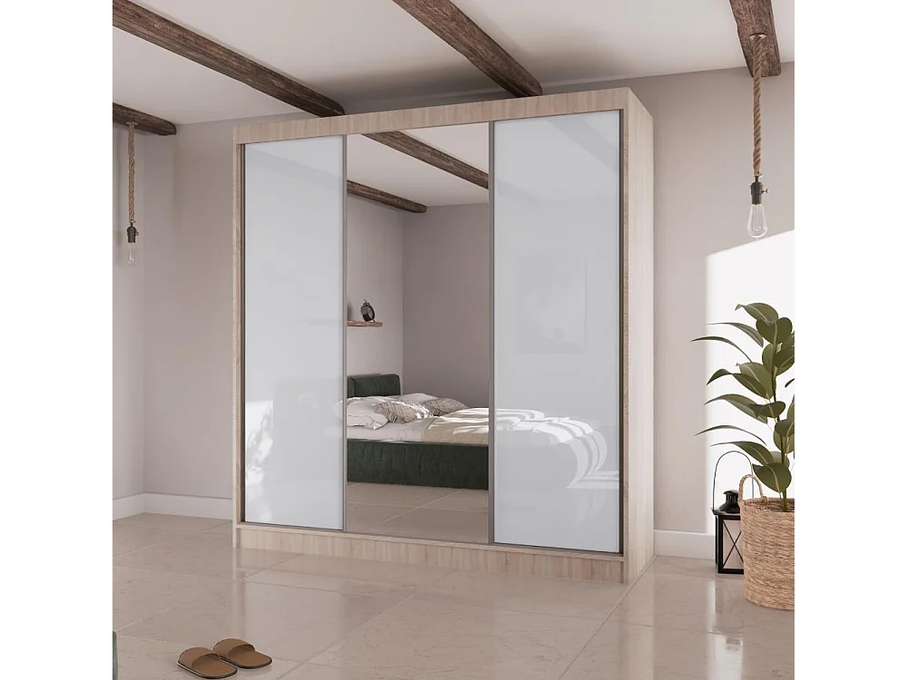 ARMOIRE A PORTES FERMÉES Velis II 200/61/215 chêne sonoma+blanc