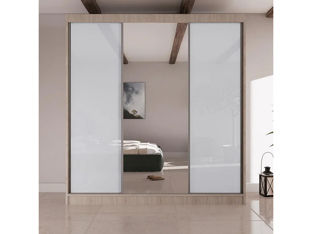 ARMOIRE A PORTES FERMÉES Velis II 200/61/215 chêne sonoma+blanc