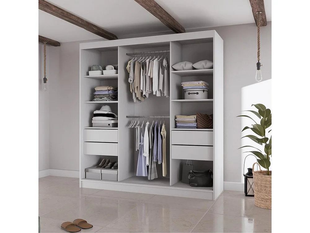 ARMOIRE A PORTES FERMÉES Velis II 200/61/215 chêne sonoma+blanc