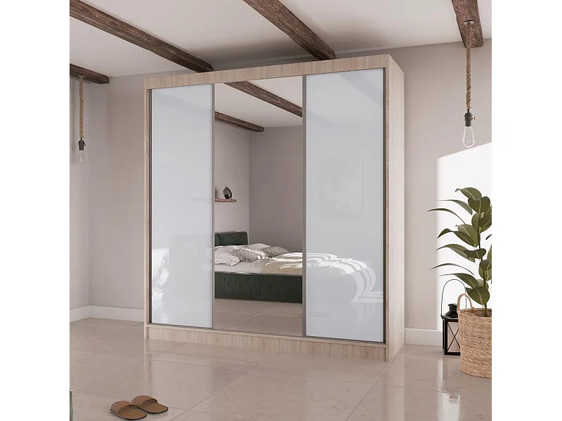 ARMOIRE A PORTES FERMÉES Velis II 200/61/215 chêne sonoma+blanc