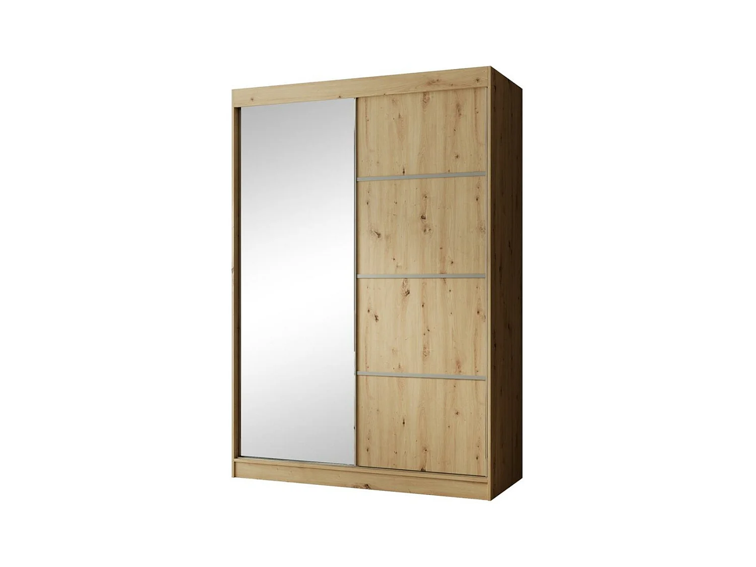 SCHWEBETÜRENSCHRANK Paco 150/215/61 2-türig eiche Craft mit Spiegel