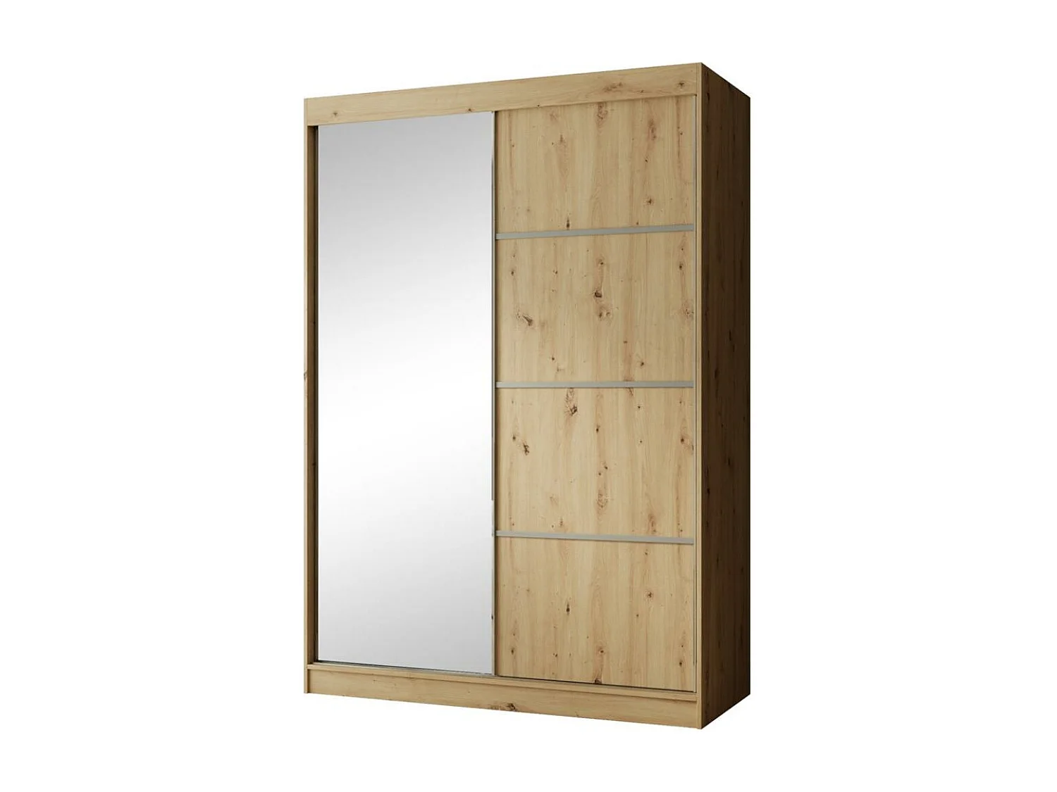 SCHWEBETÜRENSCHRANK Paco 150/215/61 2-türig eiche Craft mit Spiegel