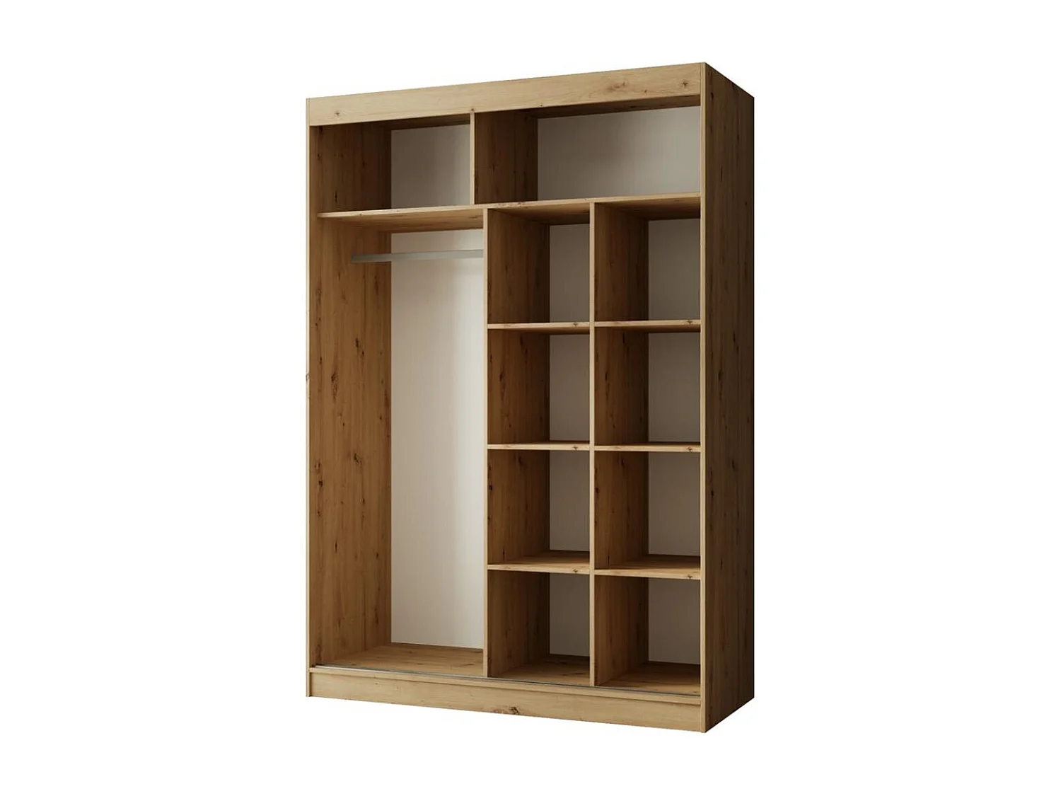 SCHWEBETÜRENSCHRANK Paco 150/215/61 2-türig eiche Craft mit Spiegel