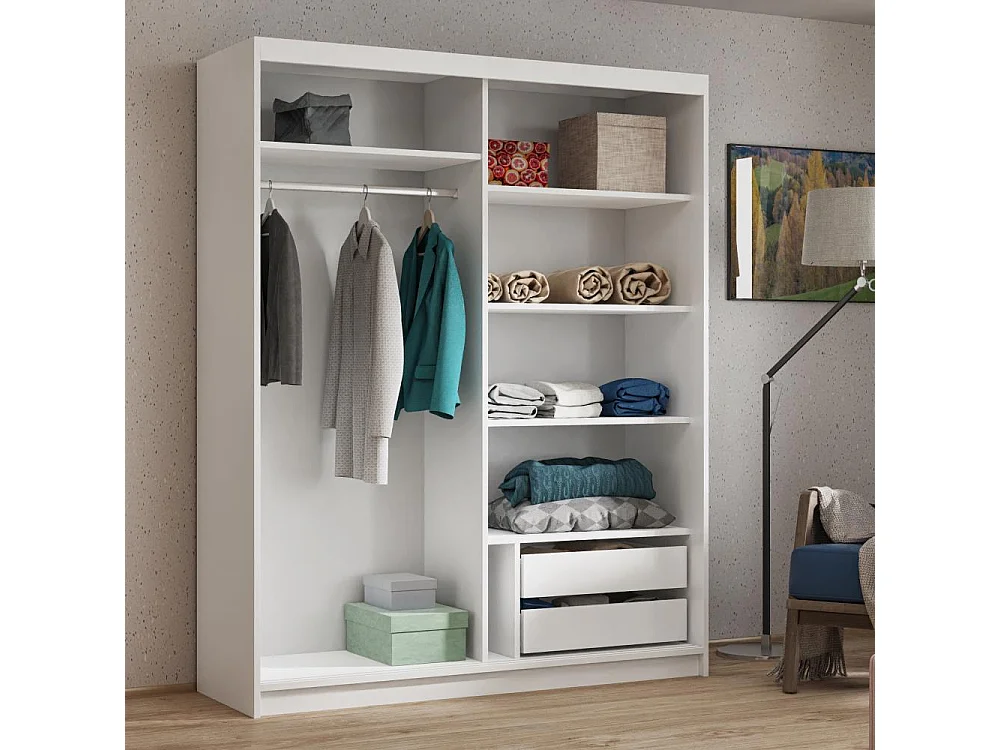 Hangkast Hela 160/205/60 2-deurs wit met laden