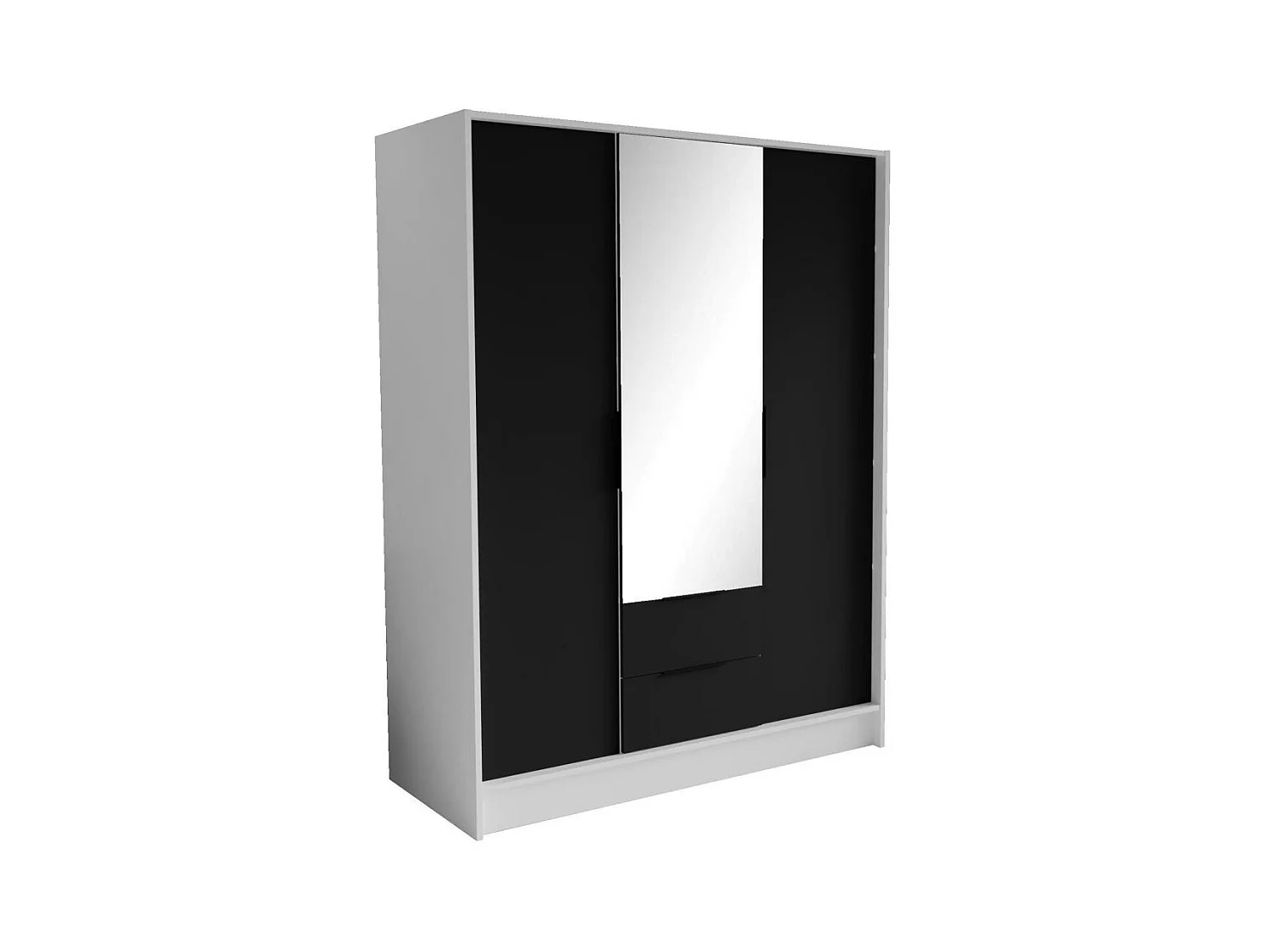 ARMOIRE A PORTES TOURNANTES Niko 150/51/200 cm blanc+noir