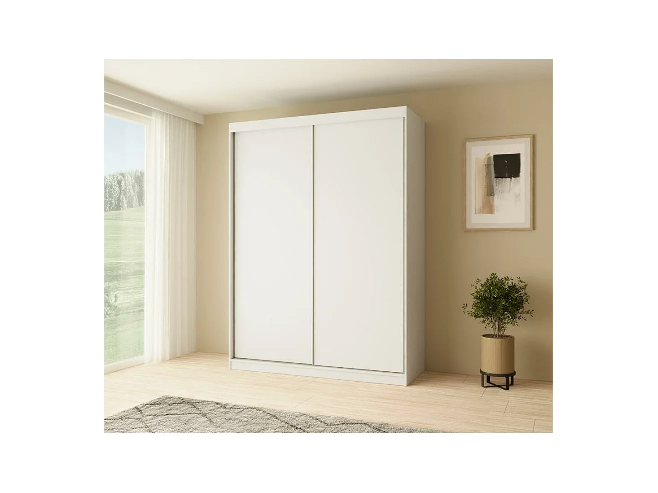 ARMOIRE À PORTES FERMÉES Mario 150/216/61 blanc