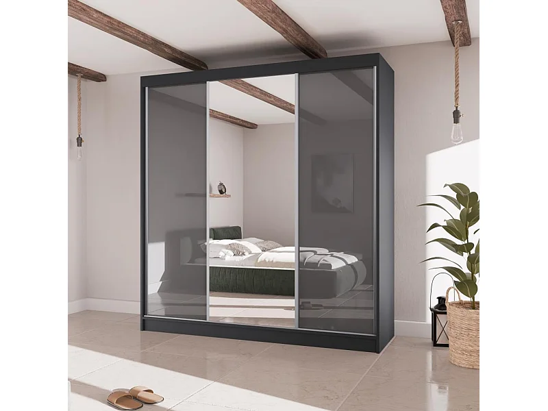 ARMOIRE A PORTES FERMÉES Velis II 200/61/215 noir+graphite