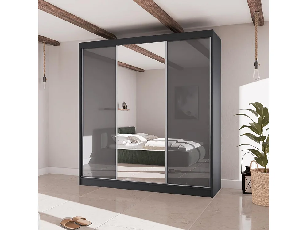 ARMOIRE A PORTES FERMÉES Velis II 200/61/215 noir+graphite