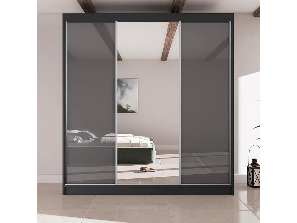 ARMOIRE A PORTES FERMÉES Velis II 200/61/215 noir+graphite