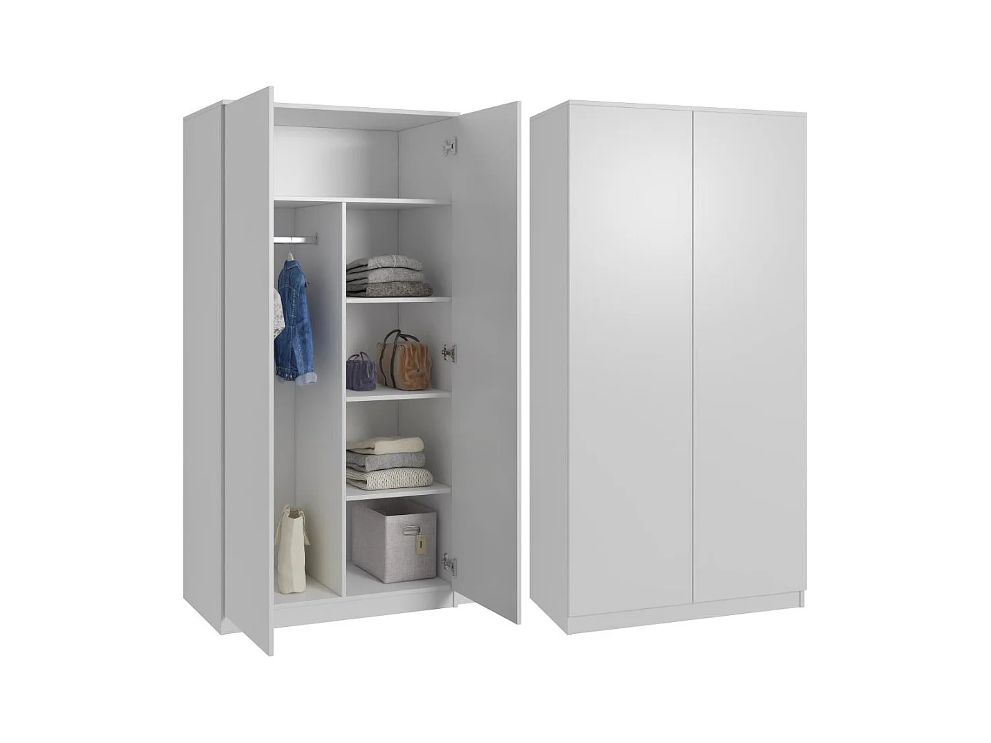 ARMOIRE A PORTES TOURNANTES Classic 90/180/50 cm 2 portes blanc