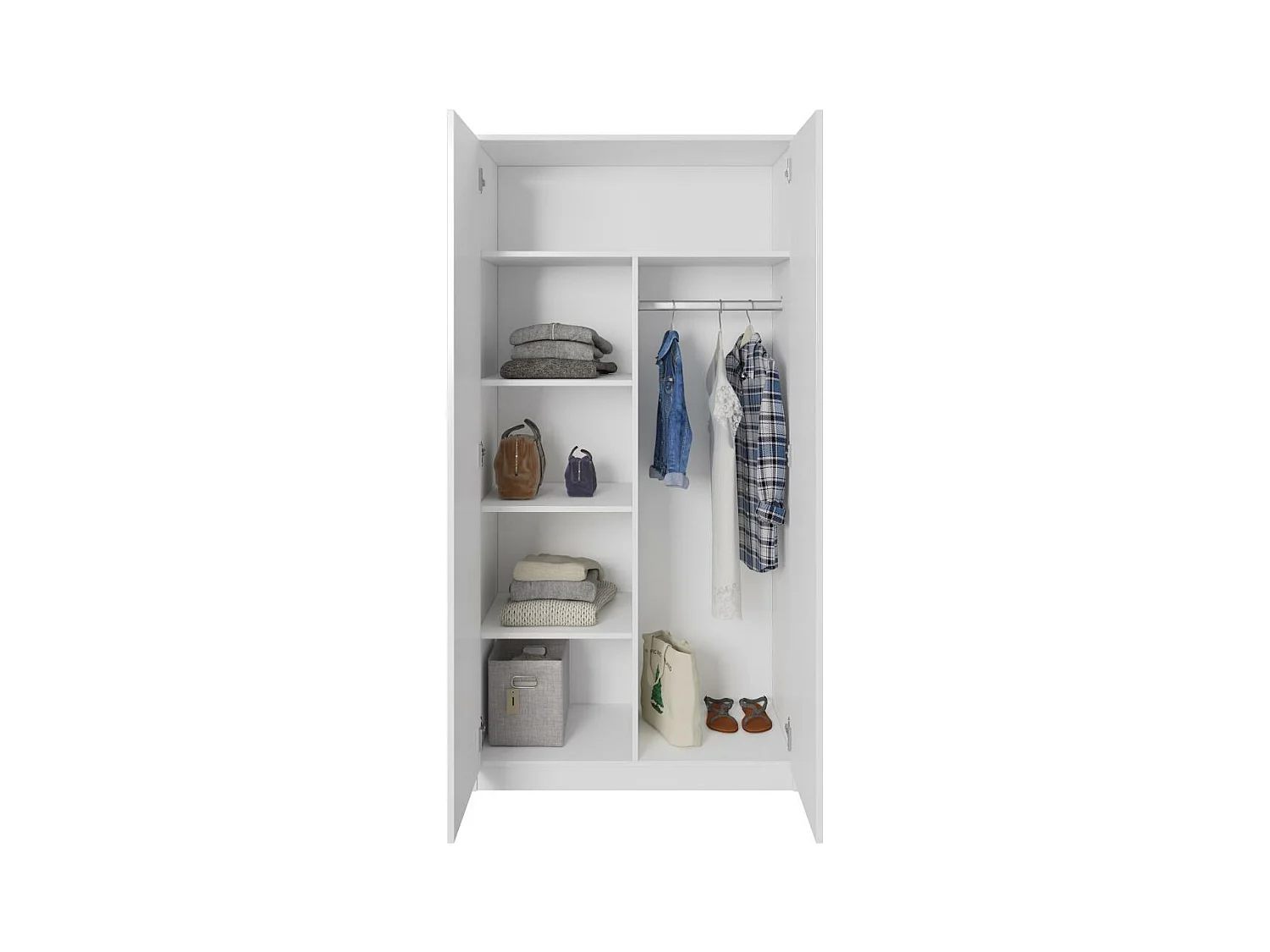 ARMOIRE A PORTES TOURNANTES Classic 90/180/50 cm 2 portes blanc