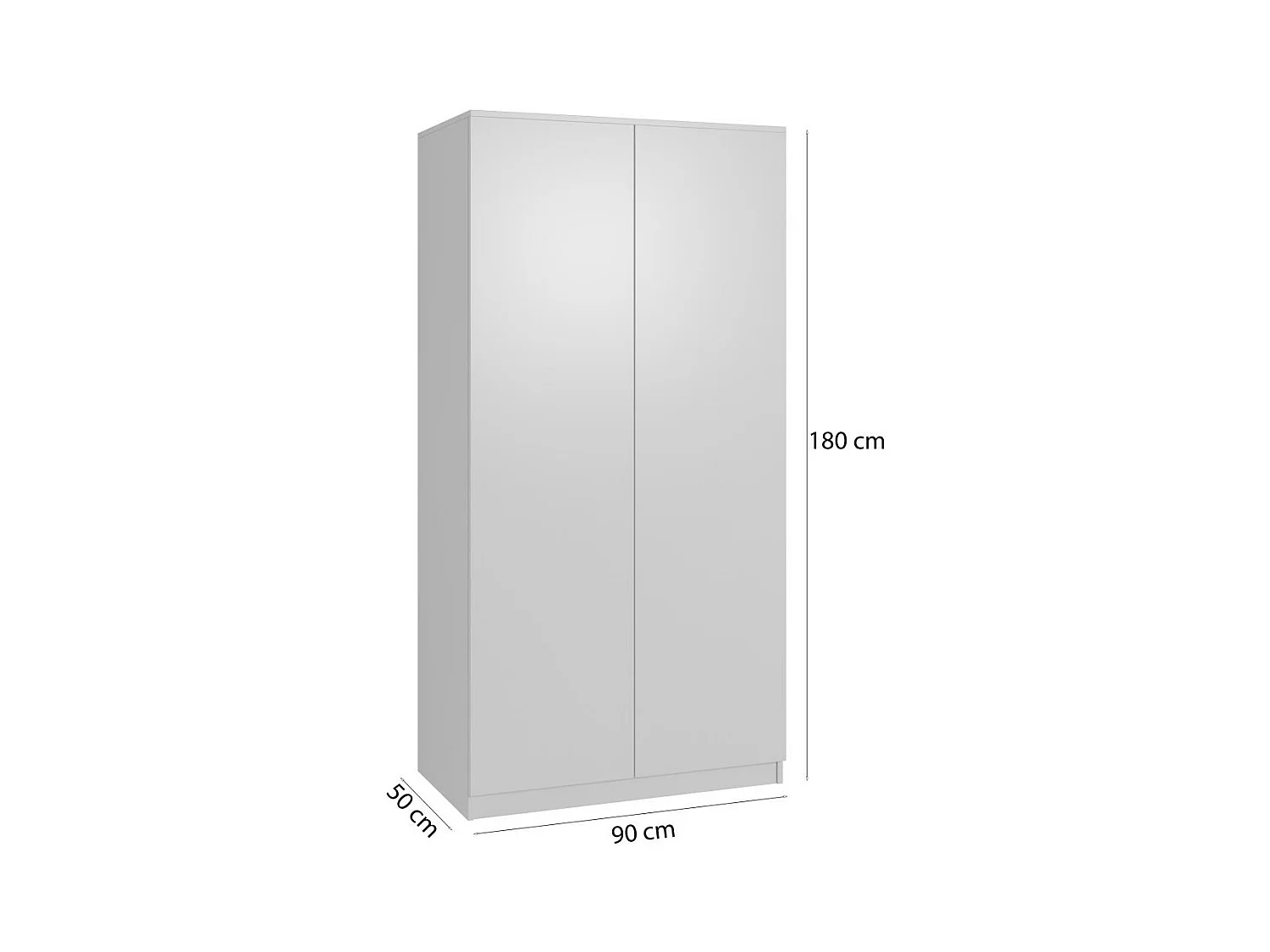 ARMOIRE A PORTES TOURNANTES Classic 90/180/50 cm 2 portes blanc