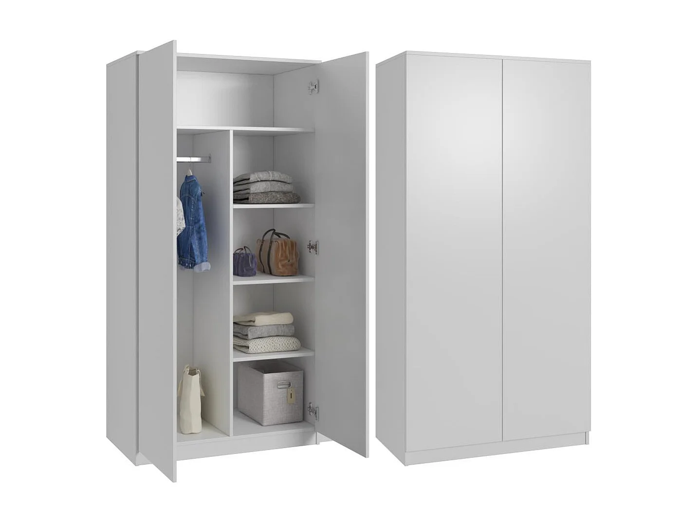 DRAAIDEURKAST Classic 90/180/50 cm 2-deurs wit