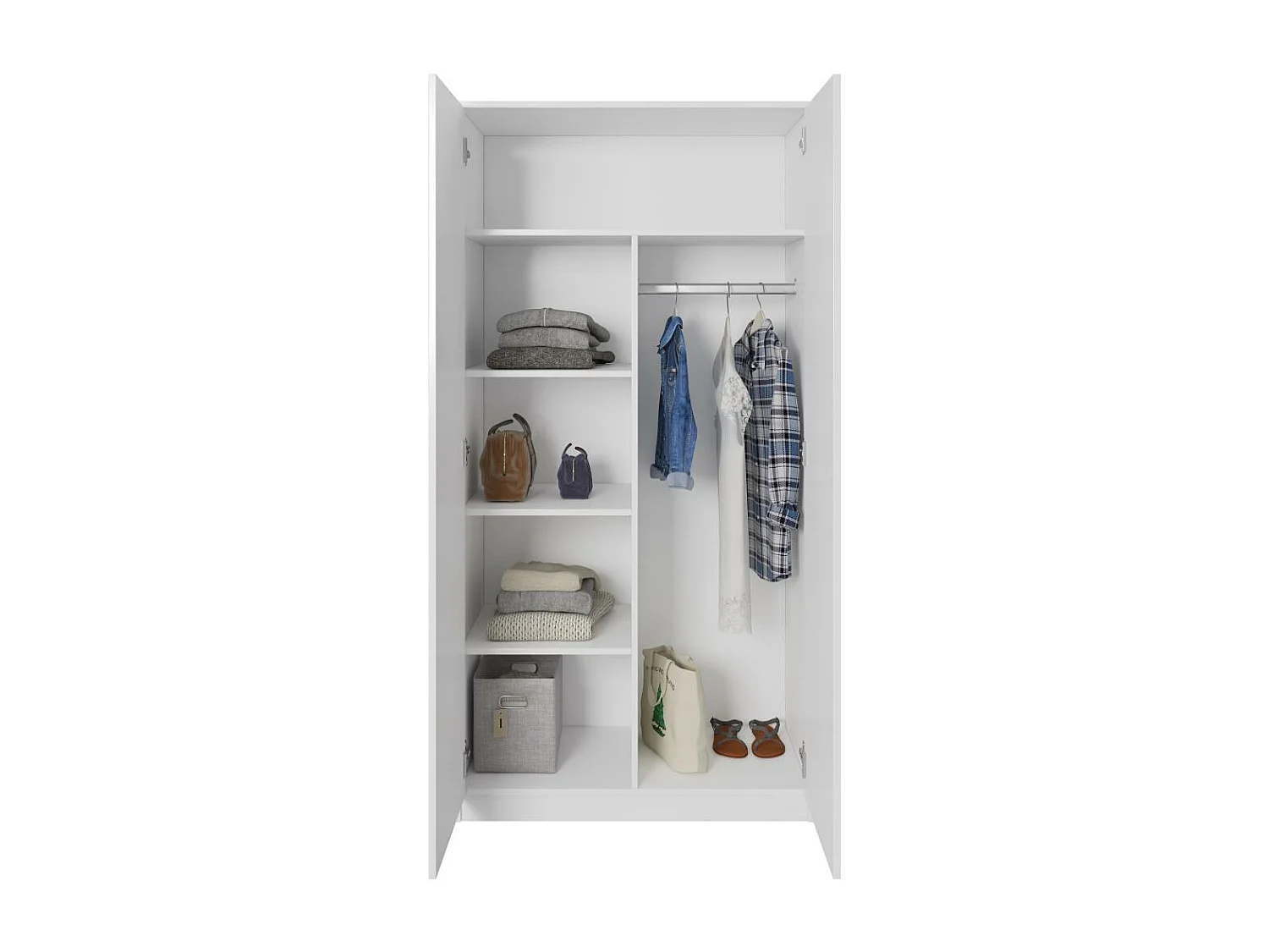 DRAAIDEURKAST Classic 90/180/50 cm 2-deurs wit