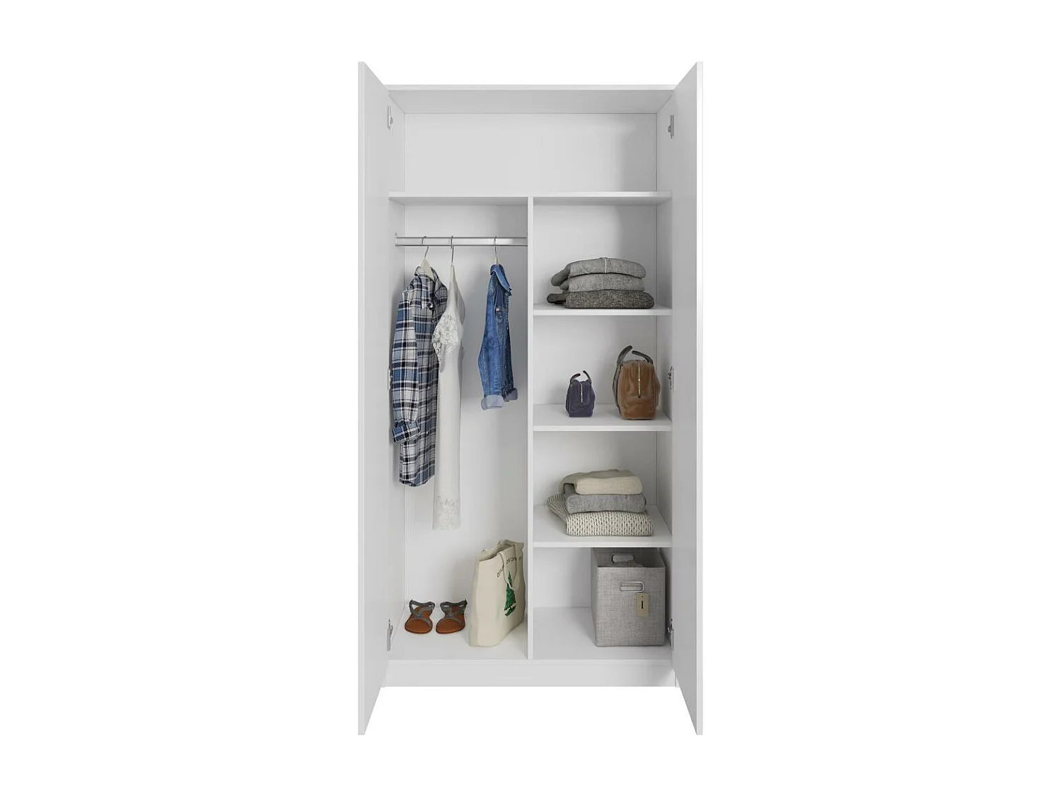 DRAAIDEURKAST Classic 90/180/50 cm 2-deurs wit