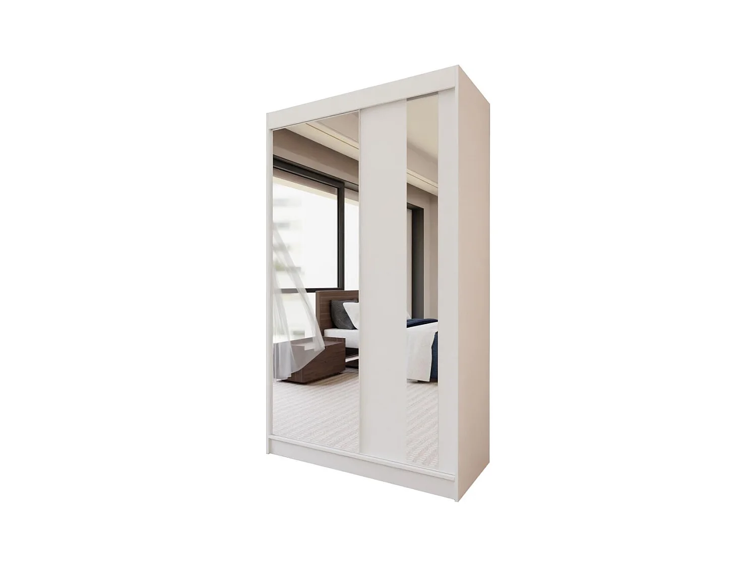 ARMOIRE À PORTES FERMÉES Gaja 120/216/61 blanc avec miroir