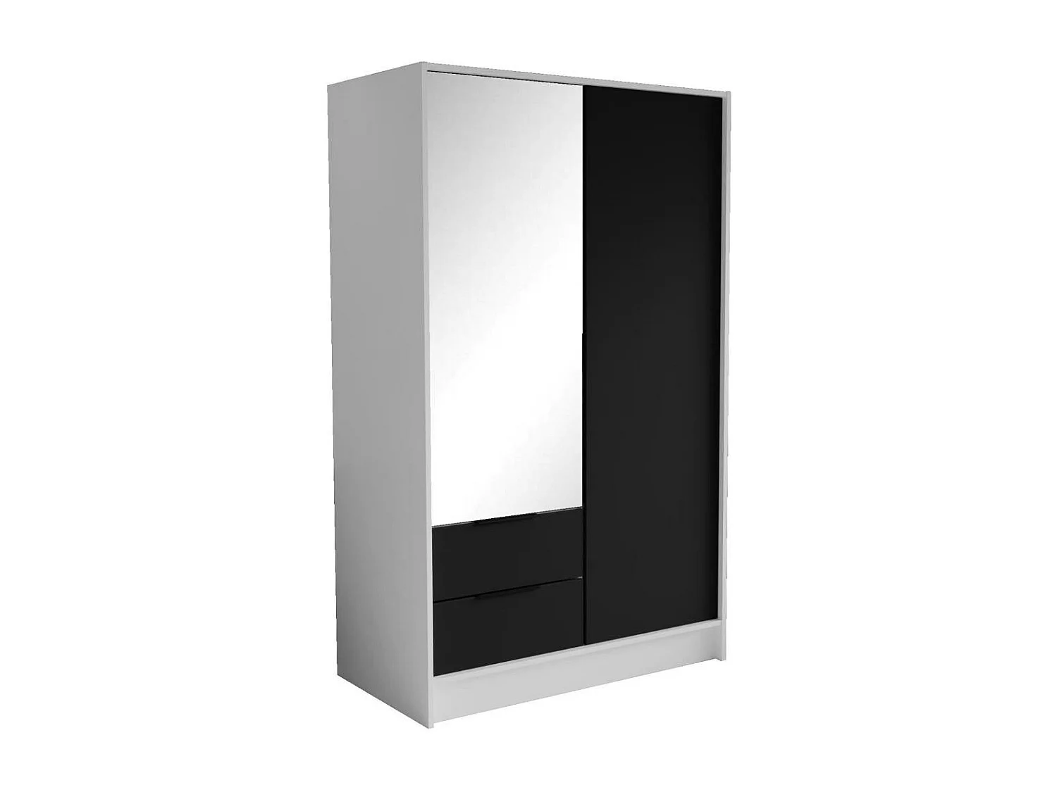 ARMOIRE À PORTES FERMÉES Niko 100/51/200 cm blanc+noir