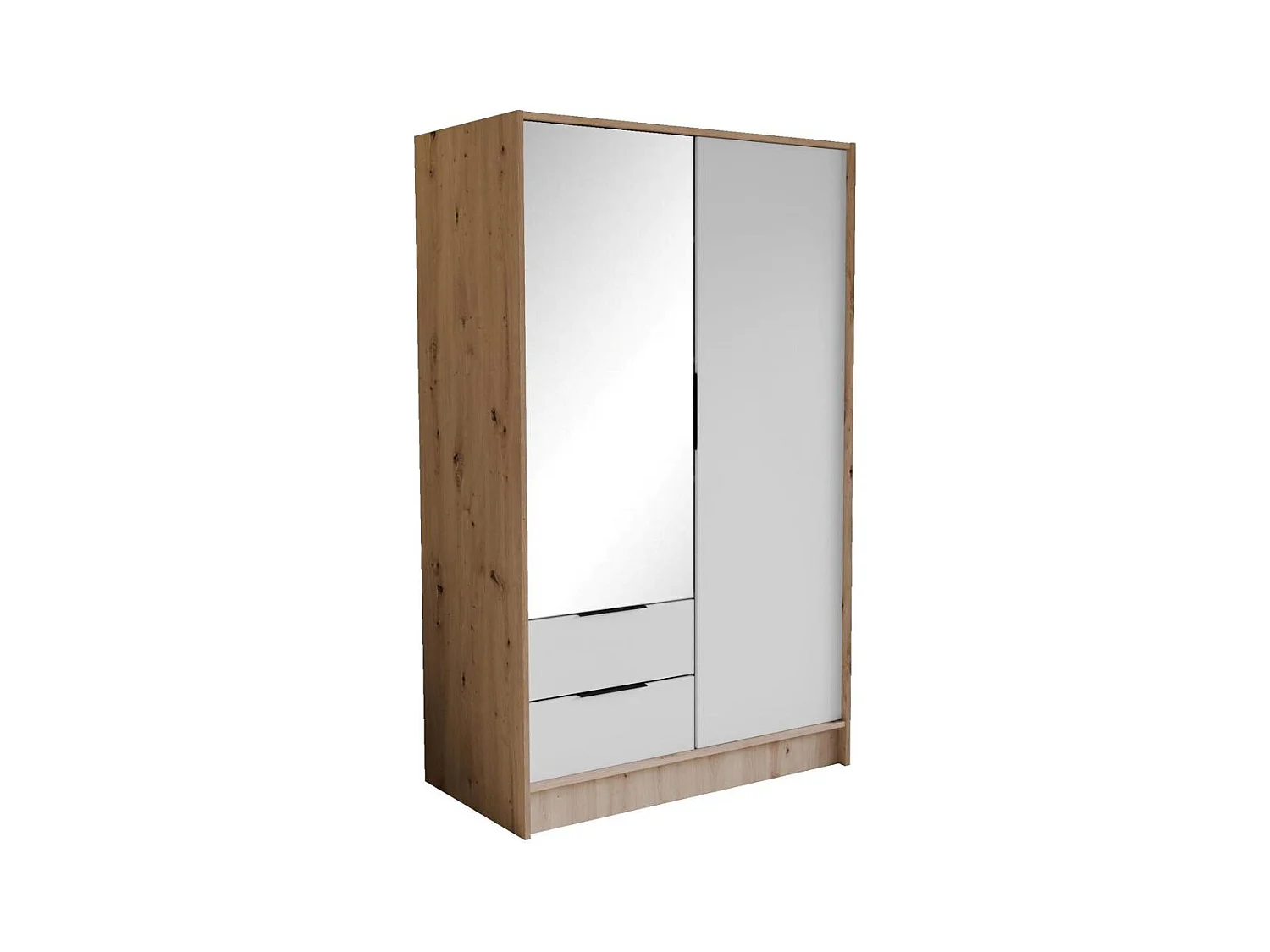 ARMOIRE A PORTES TOURNANTES Niko 100/51/200 cm chêne artisan+blanc