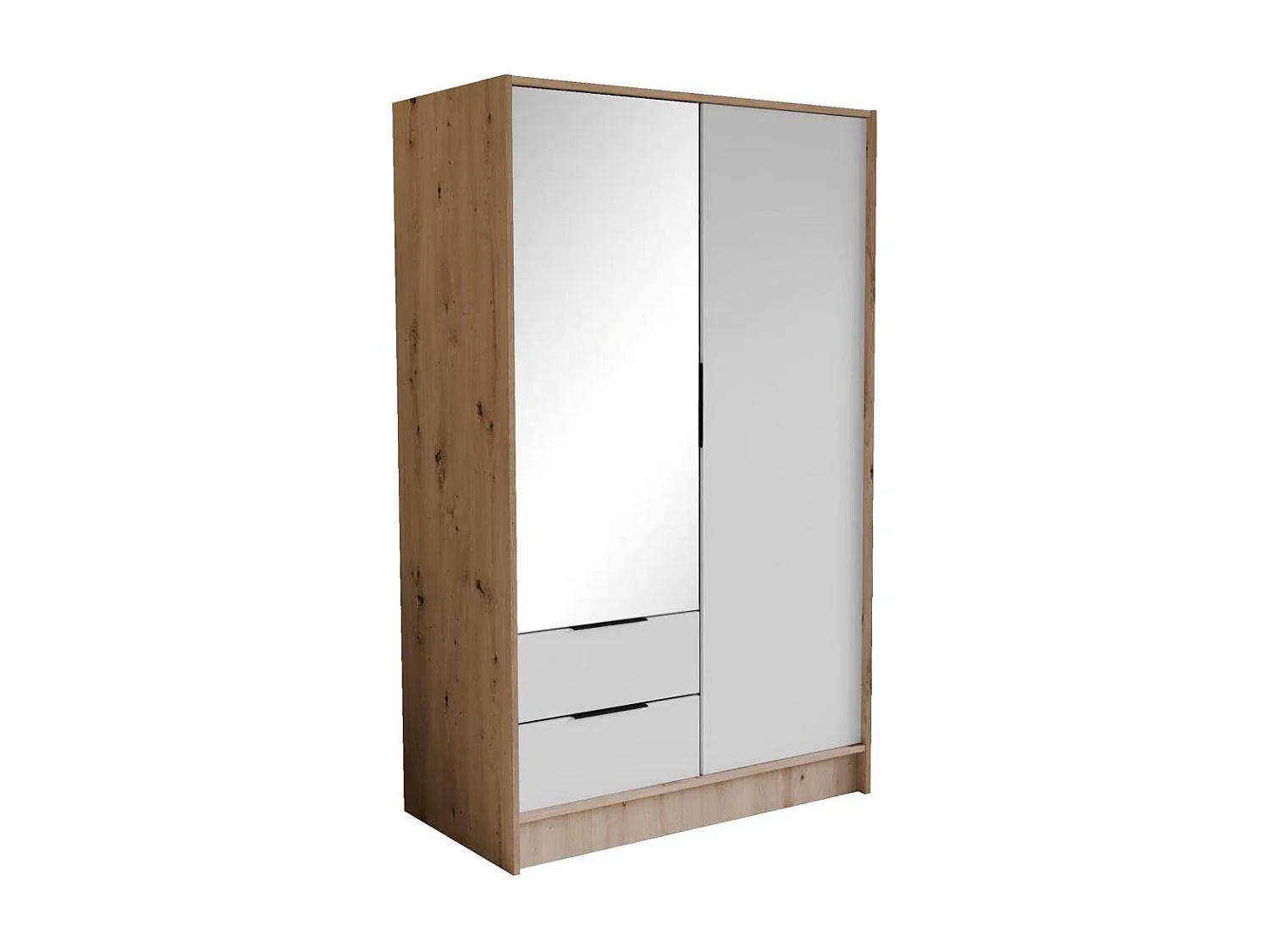 ARMOIRE A PORTES TOURNANTES Niko 100/51/200 cm chêne artisan+blanc