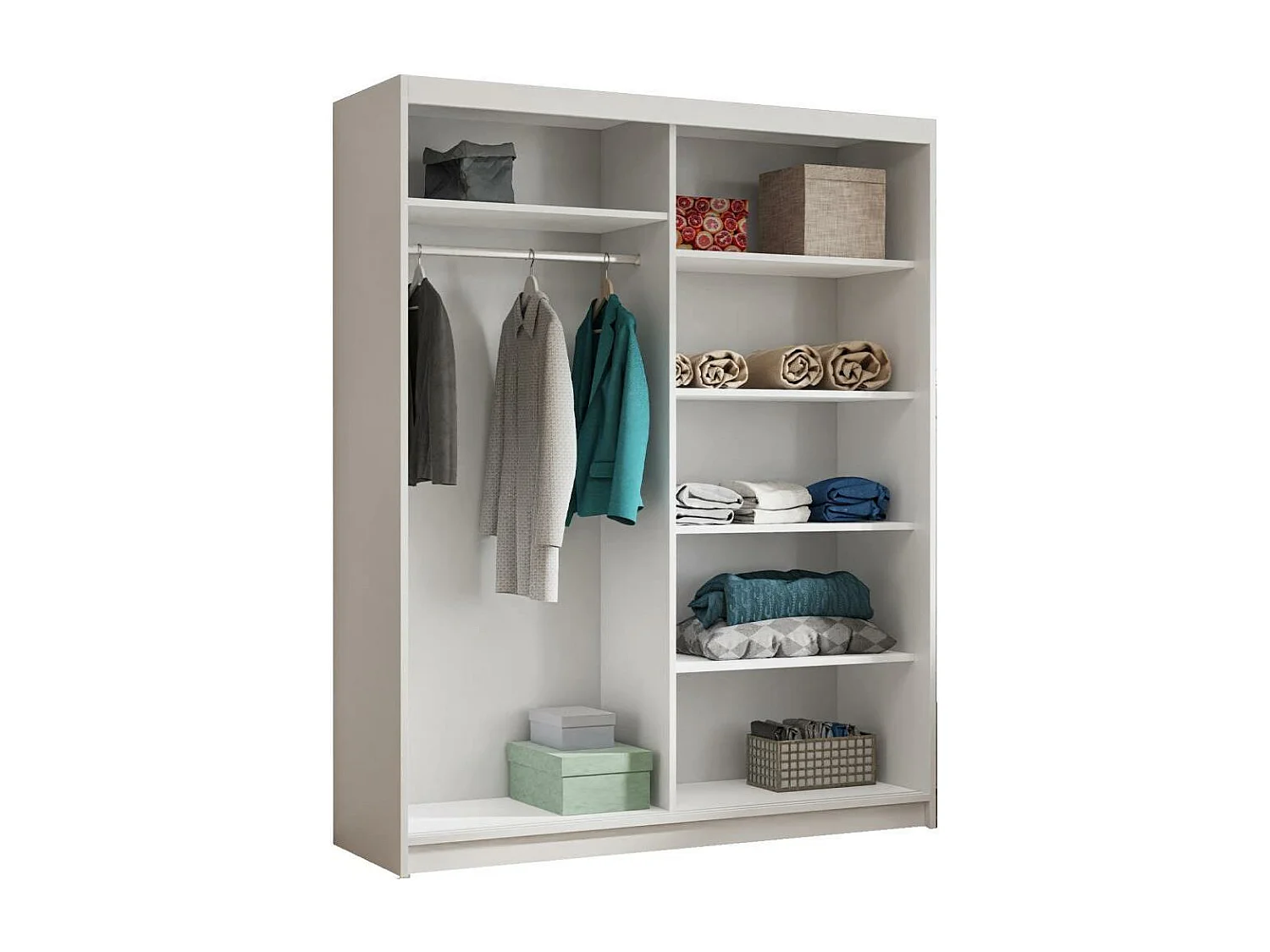 Hangkast Hela 180/205/60 2-deurs wit met spiegel