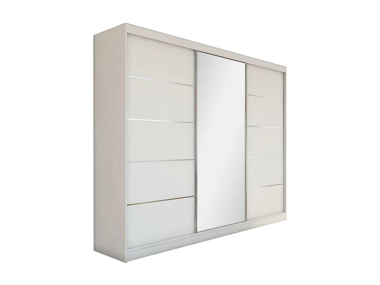 Hangkast Marika 240/216/61 wit met spiegel en laden