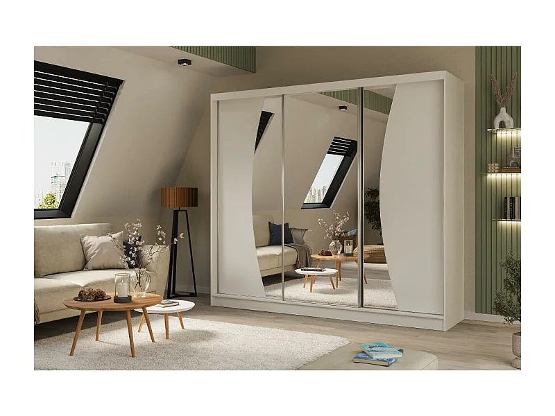 ARMOIRE À PORTES FERMÉES Vox 240/216/61 blanc avec miroir et tiroirs