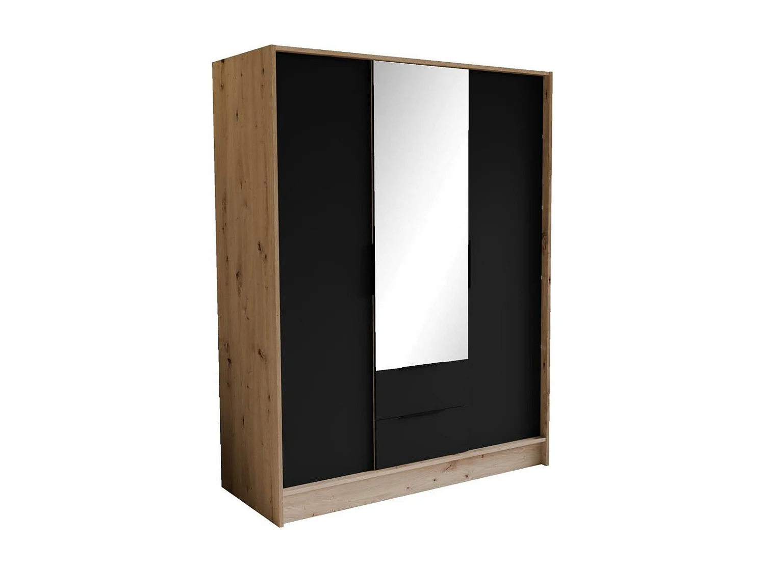 ARMOIRE A PORTES TOURNANTES Niko 150/51/200 cm chêne artisan+noir