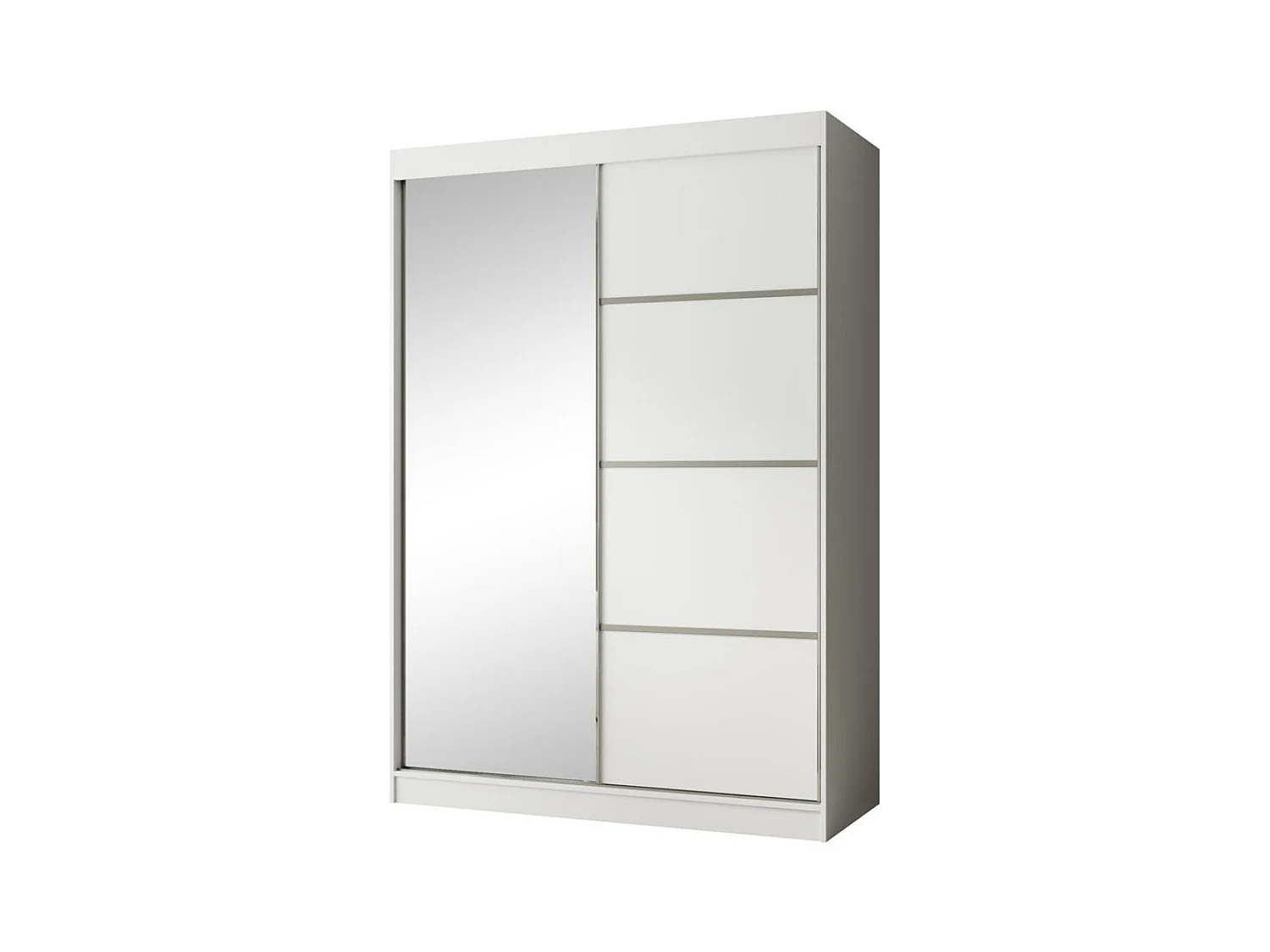 SCHWEBETÜRENSCHRANK Paco 150/215/61 2-türig weiß mit Spiegel