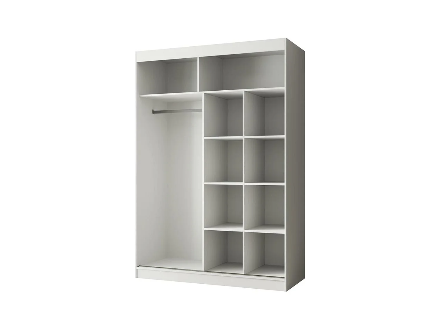 SCHWEBETÜRENSCHRANK Paco 150/215/61 2-türig weiß mit Spiegel