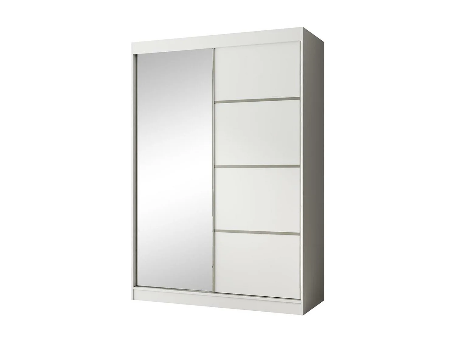 SCHWEBETÜRENSCHRANK Paco 150/215/61 2-türig weiß mit Spiegel