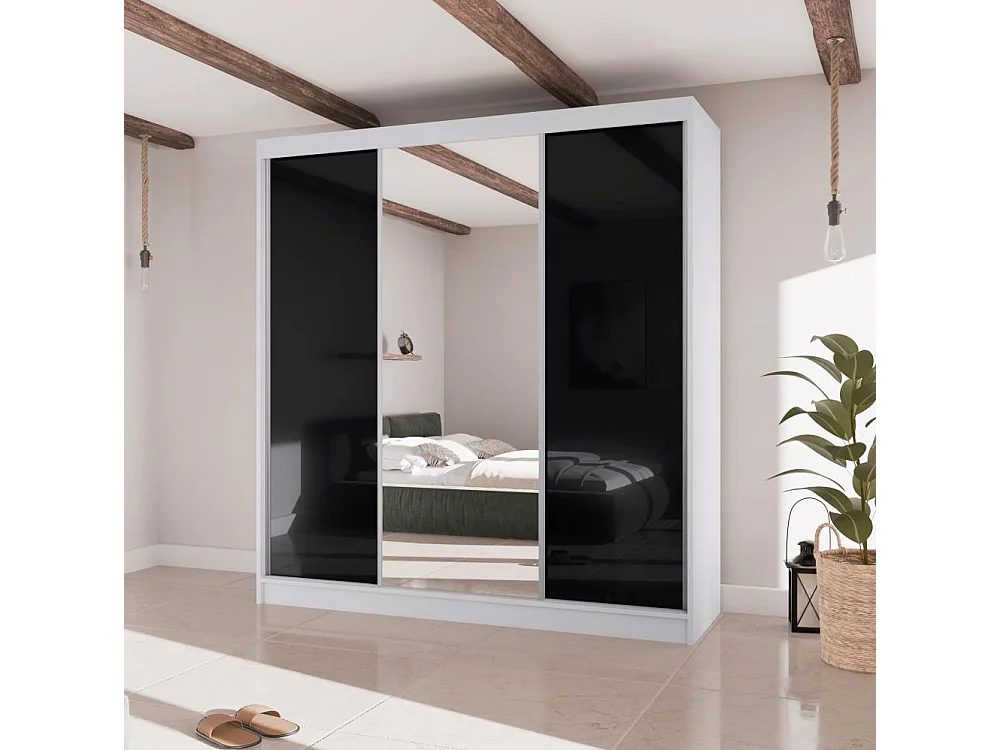 ARMOIRE À PORTES FERMÉES Velis II 200/61/215 blanc+noir