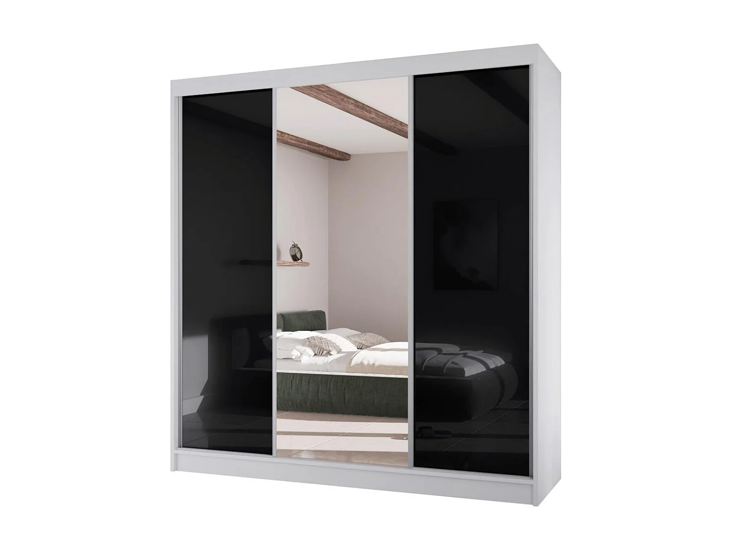 ARMOIRE À PORTES FERMÉES Velis II 200/61/215 blanc+noir