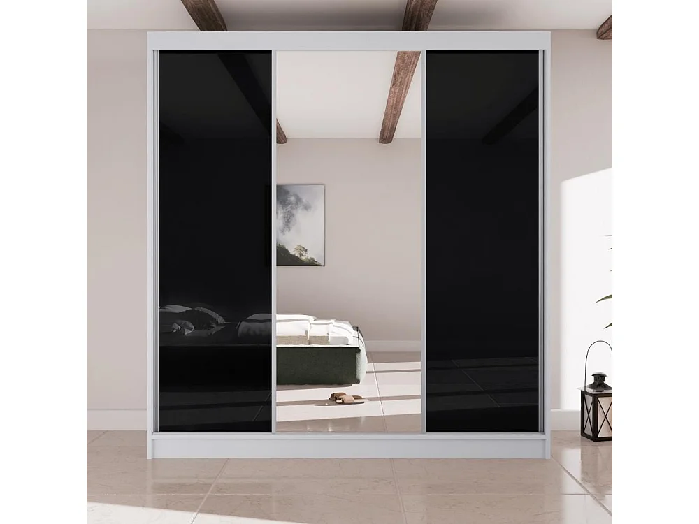 ARMOIRE À PORTES FERMÉES Velis II 200/61/215 blanc+noir