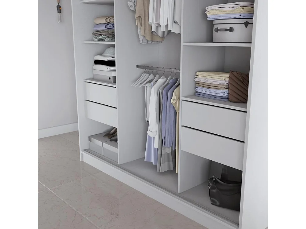 ARMOIRE À PORTES FERMÉES Velis II 200/61/215 blanc+noir