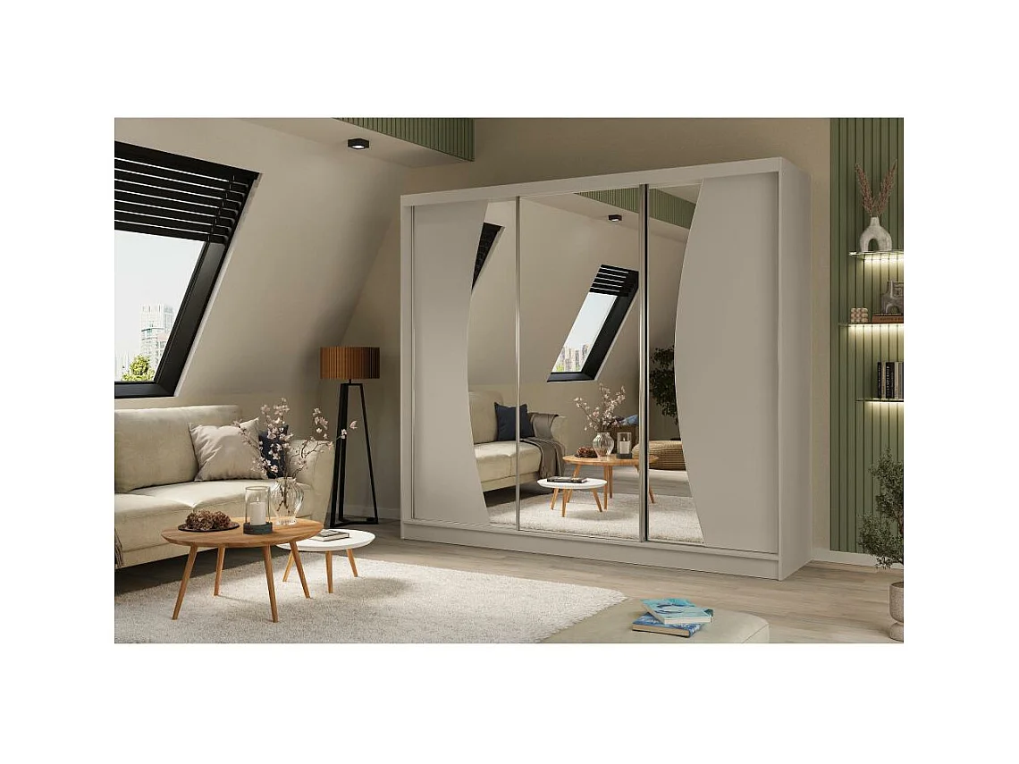ARMOIRE A PORTES FERMÉES Vox II 240/216/61 cachemireavec miroir et tiroirs