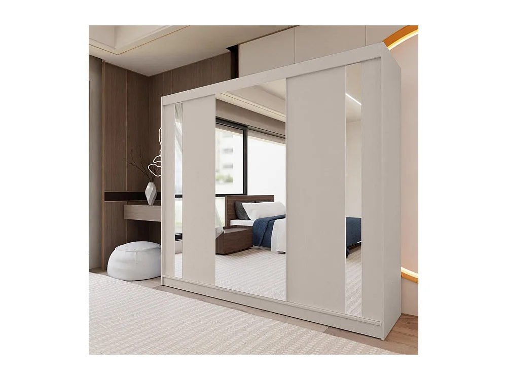 ARMOIRE A PORTES FERMÉES Gaja II 240/216/61 cachemire avec miroir et tiroirs