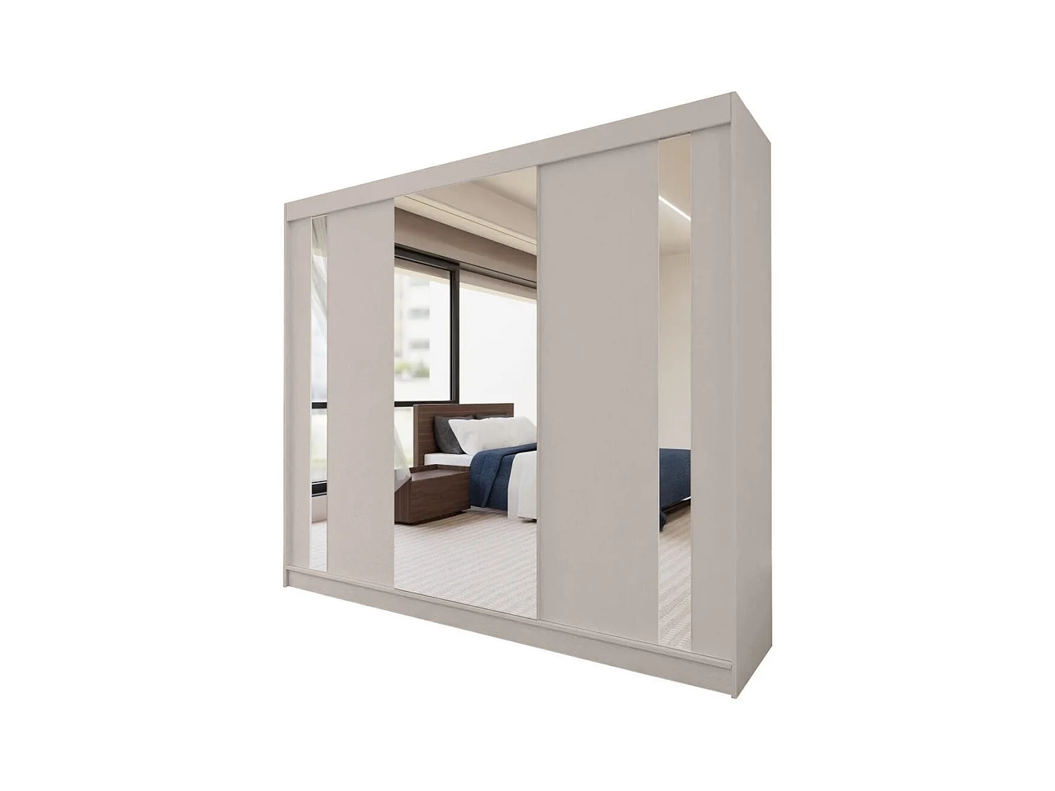 ARMOIRE A PORTES FERMÉES Gaja II 240/216/61 cachemire avec miroir et tiroirs